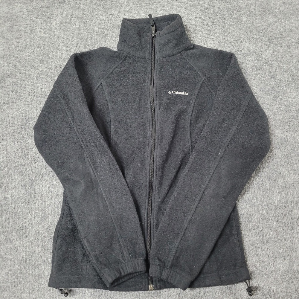 Columbia Jacket Womens Size S Black Fleece Full Zip Mock Neck Outdoor 93185